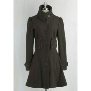 RD Style Brown Wool Blend Coat sz M Women's